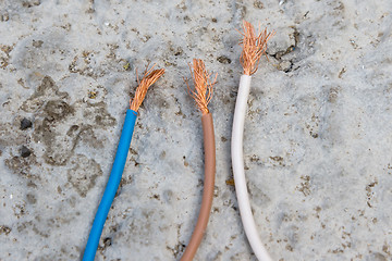 Image showing exposed ends of the electric wires