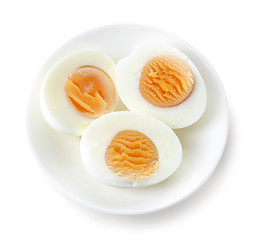 Image showing plate of boiled eggs