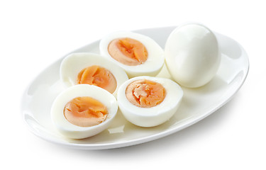 Image showing plate of boiled eggs