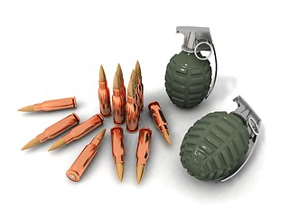 Image showing bullets and hand grenades