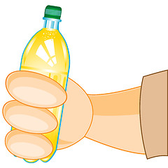 Image showing Bottle of juice in hand