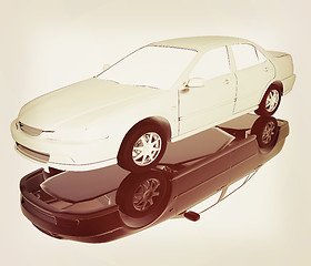 Image showing Car Illustrations . 3D illustration. Vintage style.