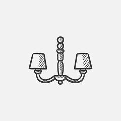 Image showing Chandelier sketch icon.