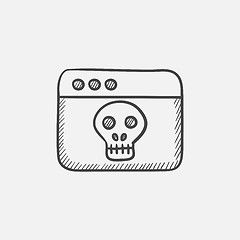 Image showing Browser window with skull sketch icon.