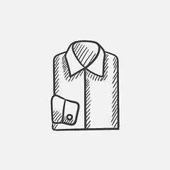 Image showing Folded male shirt sketch icon.