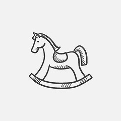 Image showing Rocking horse sketch icon.