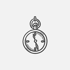 Image showing Pocket watch  sketch icon.