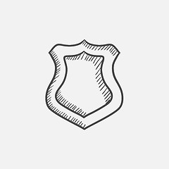 Image showing Police badge sketch icon.