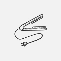 Image showing Hair straightener sketch icon.