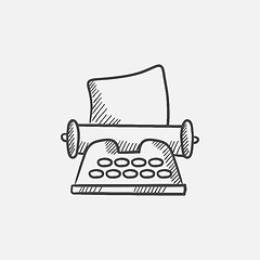 Image showing Typewriter sketch icon.