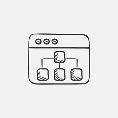 Image showing Browser window with folders sketch icon.