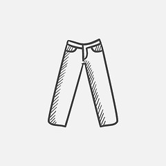 Image showing Trousers sketch icon.