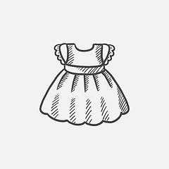 Image showing Baby dress sketch icon.