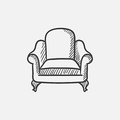 Image showing Armchair sketch icon.