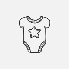 Image showing Baby short-sleeve bodysuit sketch icon.