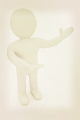 Image showing 3d people - man, person presenting - pointing. . 3D illustration