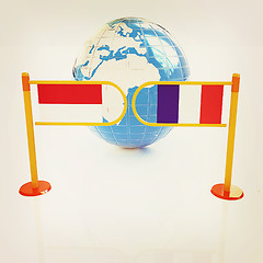 Image showing Three-dimensional image of the turnstile and flags of France and