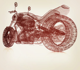 Image showing 3d sport bike background. 3D illustration. Vintage style.
