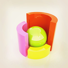 Image showing Abstract colorful structure with ball in the center . 3D illustr