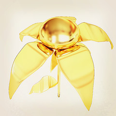 Image showing Gold flower. 3D illustration. Vintage style.