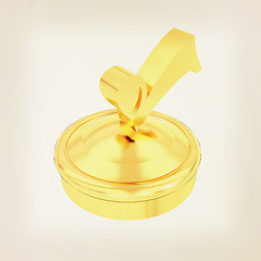 Image showing illustration of gold checkmark on isolated background . 3D illus