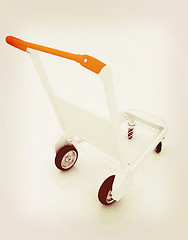 Image showing Trolley for luggage at the airport. 3D illustration. Vintage sty