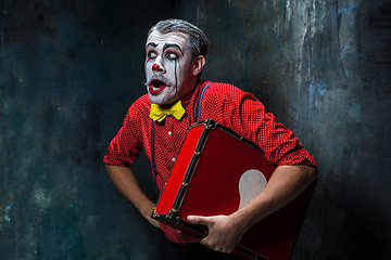 Image showing Terrible crazy clown and Halloween theme