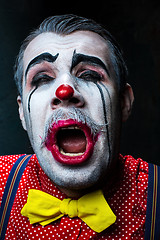 Image showing Terrible crazy clown and Halloween theme