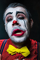 Image showing Terrible crazy clown and Halloween theme