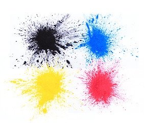 Image showing cmyk toner powder (cyan, magenta, yellow, black)