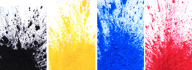 Image showing cmyk toner powder (cyan, magenta, yellow, black)