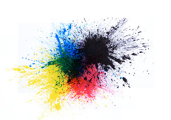 Image showing cmyk toner powder (cyan, magenta, yellow, black)