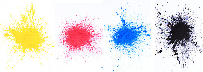 Image showing cmyk toner powder (cyan, magenta, yellow, black)