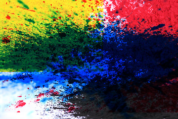 Image showing cmyk toner powder (cyan, magenta, yellow, black)