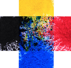 Image showing cmyk toner powder (cyan, magenta, yellow, black)