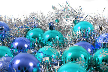 Image showing blue christmas balls 