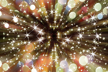 Image showing abstract christmas lights explosion