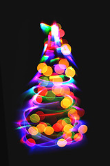 Image showing christmas lights as xmas tree