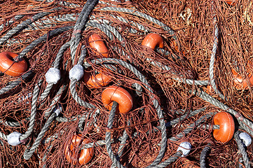 Image showing Fishing nets out to dry