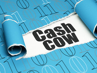 Image showing Business concept: black text Cash Cow under the piece of  torn paper