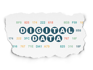 Image showing Information concept: Digital Data on Torn Paper background