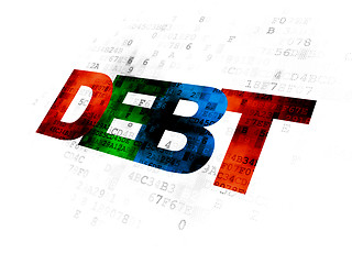 Image showing Money concept: Debt on Digital background