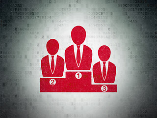 Image showing Business concept: Business Team on Digital Data Paper background