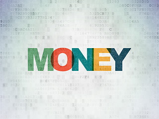 Image showing Currency concept: Money on Digital Data Paper background