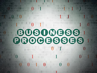 Image showing Finance concept: Business Processes on Digital Data Paper background