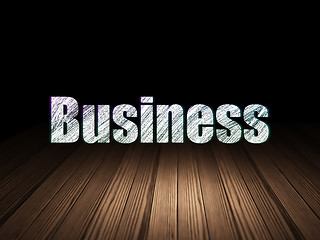 Image showing Business concept: Business in grunge dark room