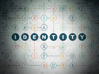 Image showing Protection concept: Identity on Digital Data Paper background