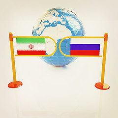 Image showing Three-dimensional image of the turnstile and flags of Russia and