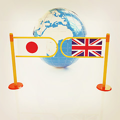 Image showing Three-dimensional image of the turnstile and flags of UK and Jap