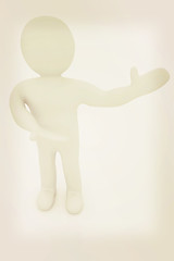 Image showing 3d people - man, person presenting - pointing. . 3D illustration